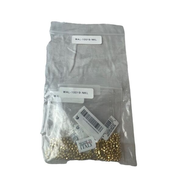 Unbranded made in Italy sterling silver gold plated 2.5 mm bead chain necklace - Picture 5 of 5